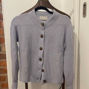 Everlane Light Gray Ribbed Cardigan